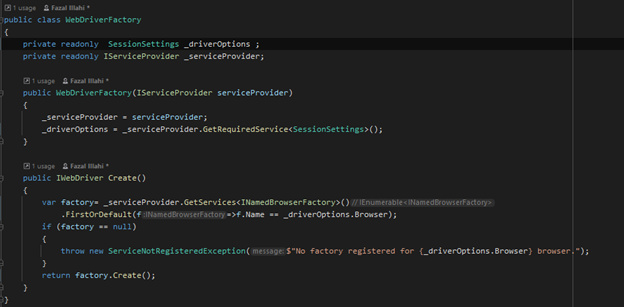 WebDriverFactory wrapper class