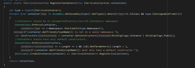 ServiceRegistry RegisterContainers method